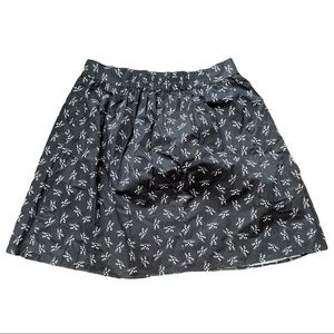 Retrolicious Black Cat Print Midi Skirt with Stretchy Waist Band - Size 1X